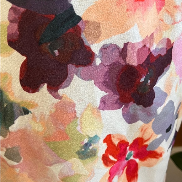 Calvin Klein floral print sheath dress with bell sleeves Size 8 - Picture 13 of 16